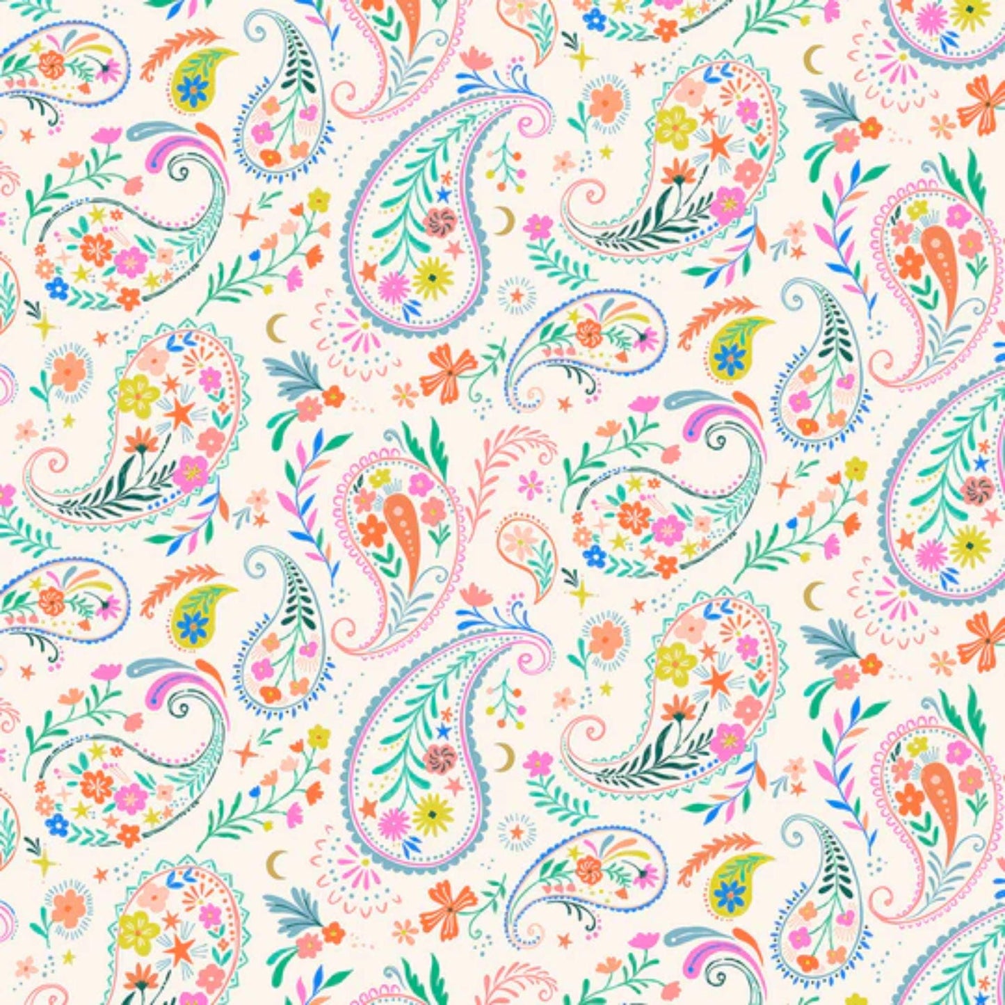 Paisley Songbird Bethan Janine Dashwood Studio Quilters Cotton Fabric Fetish