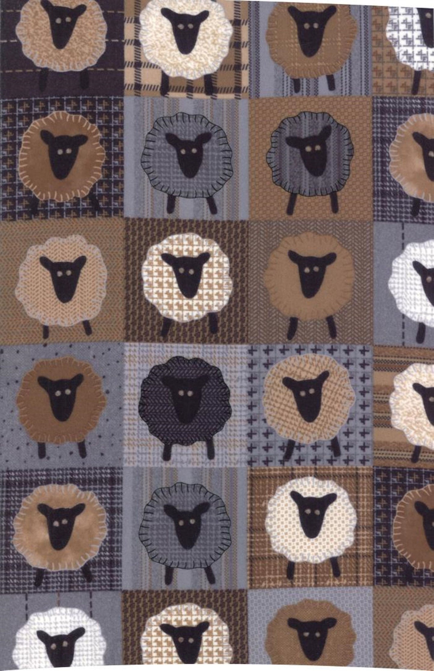 Sheep Multi FLANNEL Farmhouse Flannel III Primitive Gatherings Moda 100% Cotton Flannel Fabric Fetish