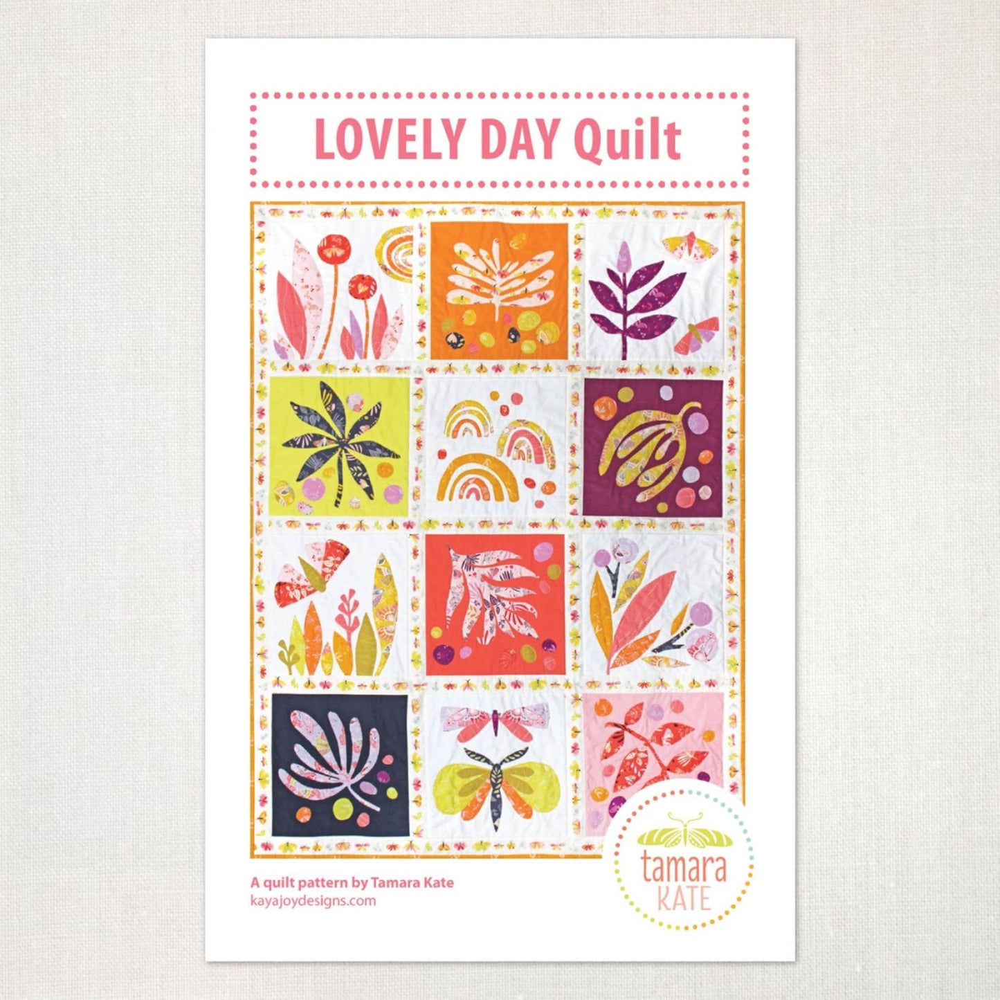 Lovely Day Quilt Pattern Modern Applique Quilt Patterns by Tamara Kate TK101