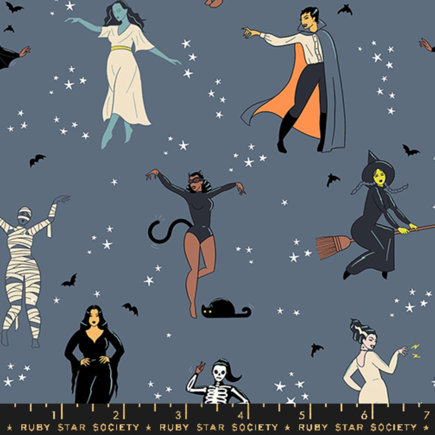 Costume Party Ghostly Halloween Good Spirits Ruby Star Society Fabric Moda 100% Quilters Cotton RS5139 14G Fabric Fetish