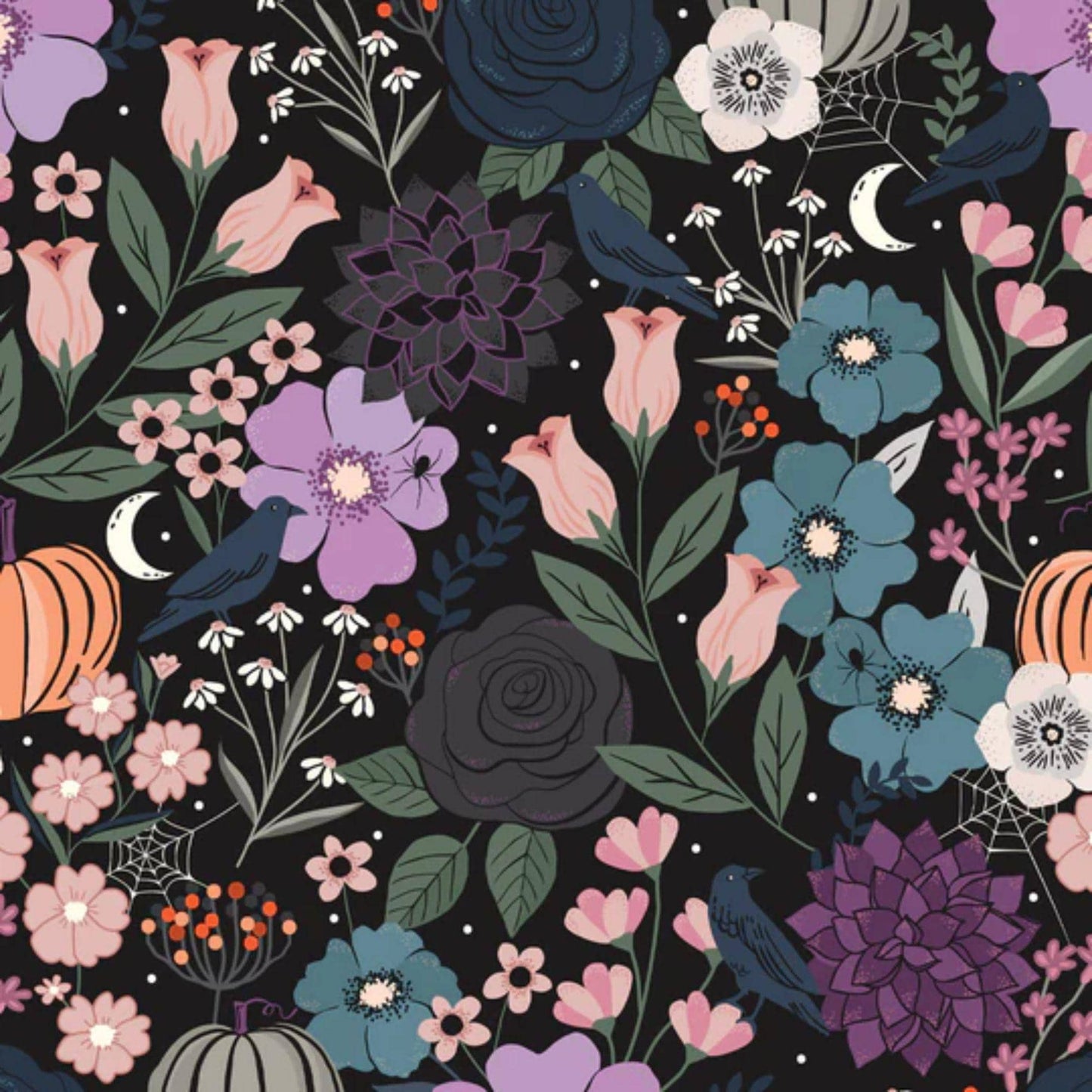 Haunted Floral Spellbound Sally Mountain Dashwood Studio Quilters Cotton Fabric Fetish
