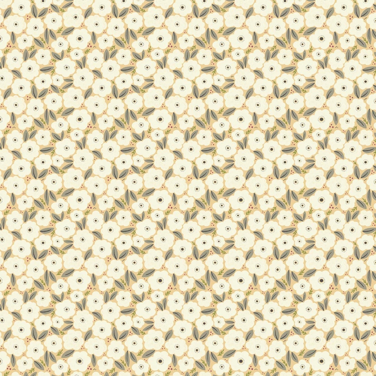 Always Anemone Yellow Cottage Charm McKenzie Elston Poppie Cotton Fabric 100% Quilters Cotton Fabric Fetish