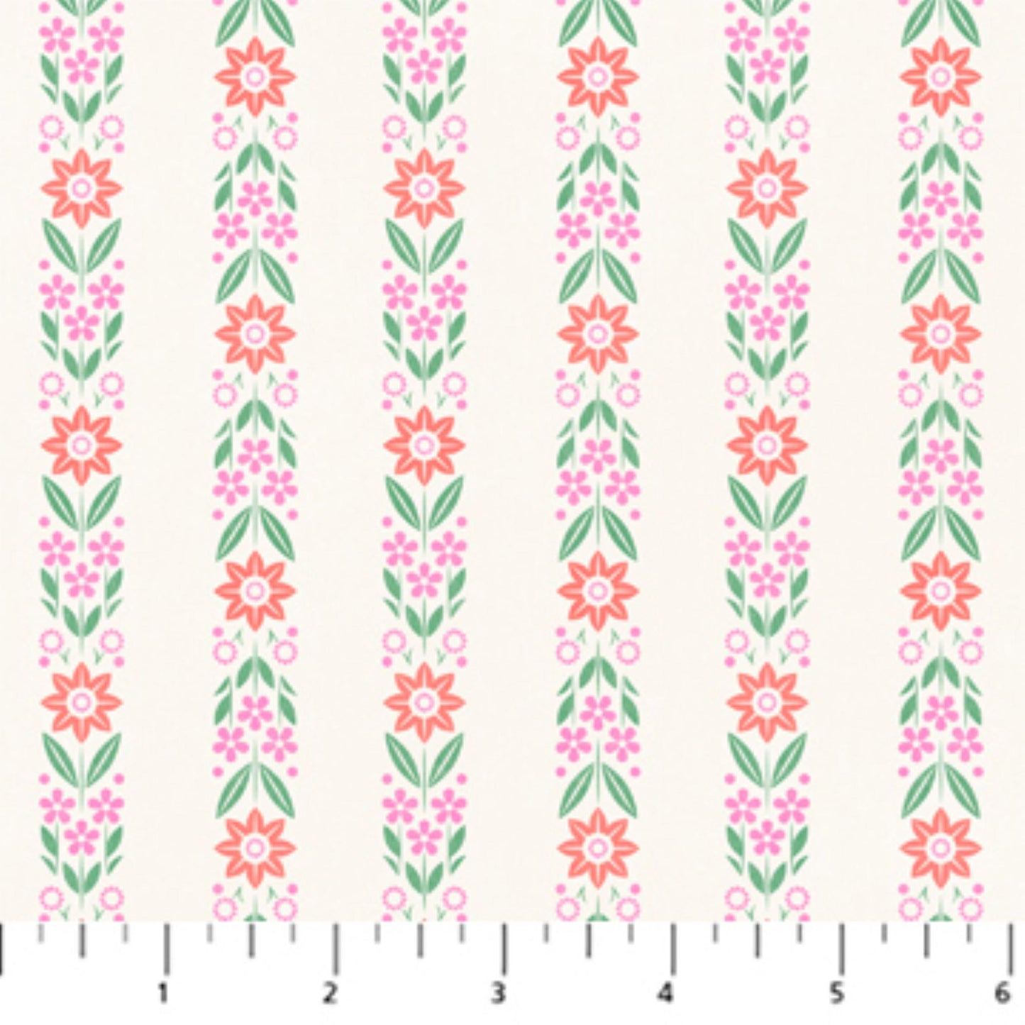 Floral Stripe Cream June Laura Moyer Figo Fabrics 100% Quilters Cotton Fabric Fetish