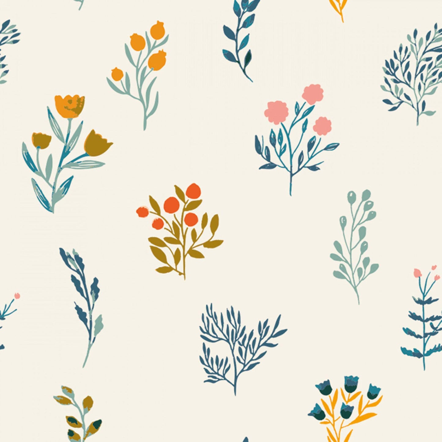 Botanical Cream Stephanie Joanna Plucknell Clothworks Quilters Cotton Fabric Fetish