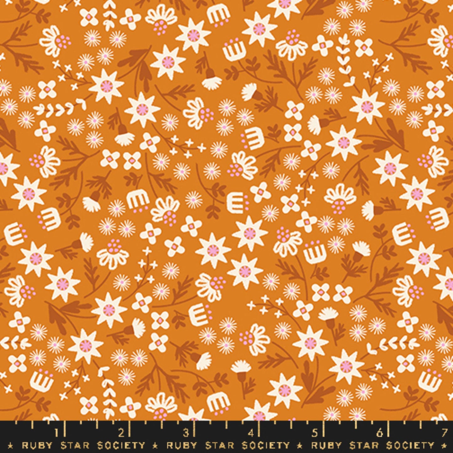 Ditsy Garden Turmeric Favorite Flowers Melody Miller Ruby Star Society Fabric Moda 100% Quilters Cotton Fabric Fetish