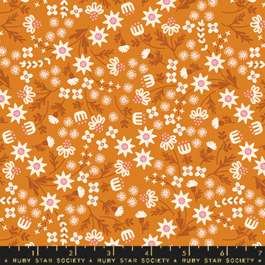 Ditsy Garden Turmeric Favorite Flowers Melody Miller Ruby Star Society Fabric Moda 100% Quilters Cotton Fabric Fetish