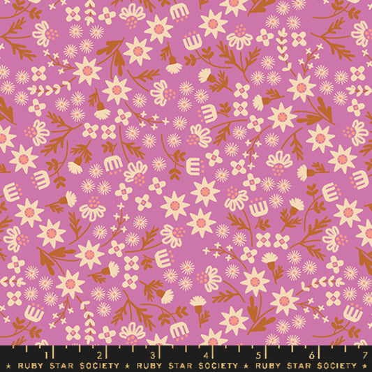 Ditsy Garden Heliotrope Favorite Flowers Melody Miller Ruby Star Society Fabric Moda 100% Quilters Cotton Fabric Fetish