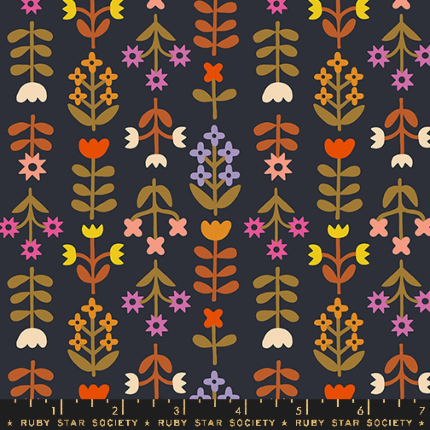 Meadow Soft Black Favorite Flowers Melody Miller Ruby Star Society Fabric Moda 100% Quilters Cotton Fabric Fetish