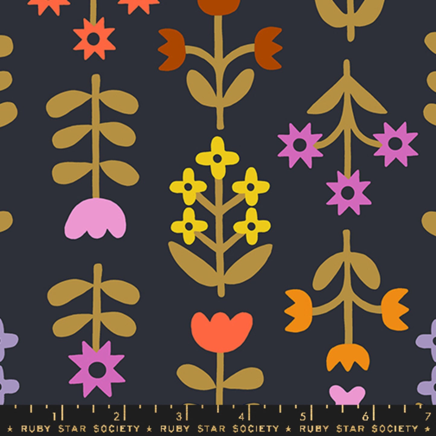 Meadow Soft Black Cotton/Linen CANVAS Melody Miller Ruby Star Society for Moda Fabrics Fabric Fetish