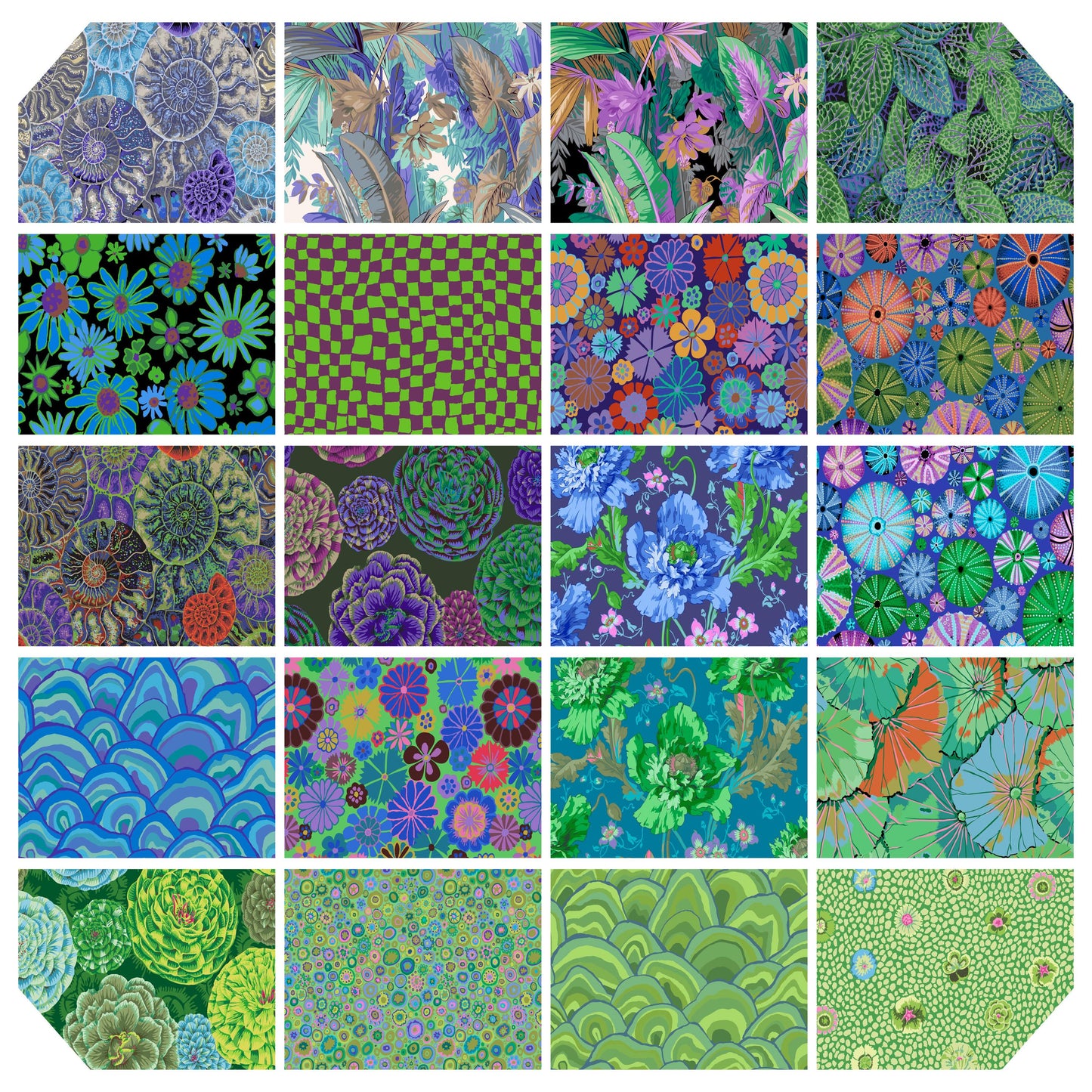 10 Inch Charm Pack Cool - August 2024 - Kaffe Fassett Collective - Free Spirit Fabric