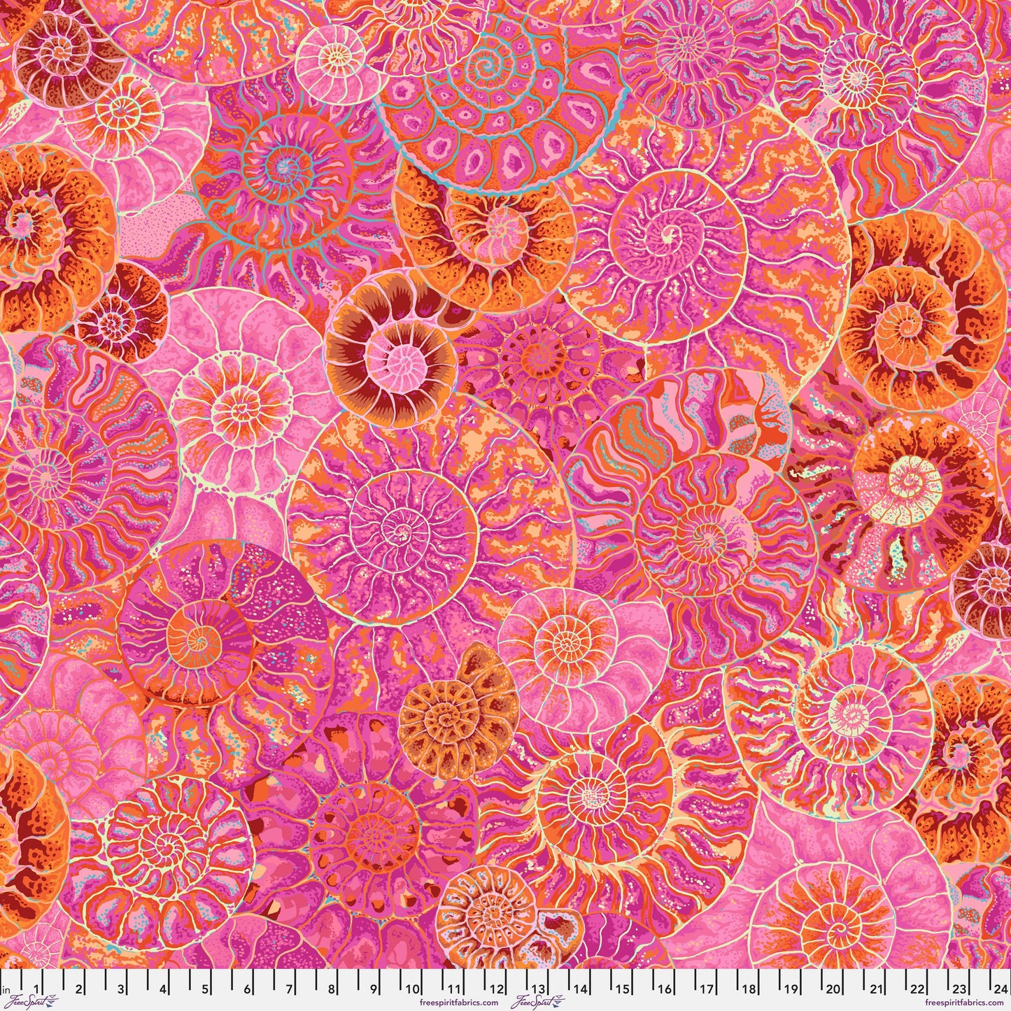 Ammonites Pink Philip Jacobs Kaffe Fassett Collective August 2024 FreeSpirit Fabric PWPJ128 100% Quilters Cotton Fabric Fetish