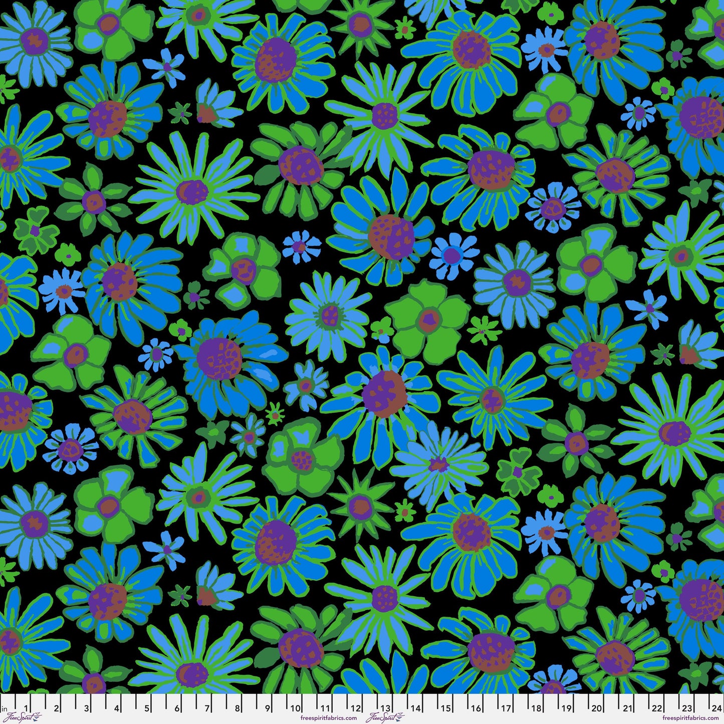 Bloomers Black Brandon Mably Kaffe Fassett Collective August 2024 PWBM093 BLACK 100% Quilters Cotton Fabric Fetish