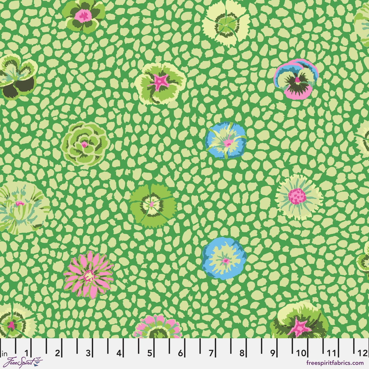 Guinea Flower Moss Kaffe Fassett Collective August 2024 PWGP059 MOSS 100% Quilters Cotton Fabric Fetish