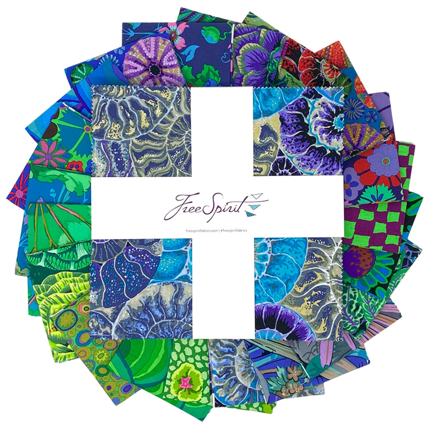 10 Inch Charm Pack Cool - August 2024 - Kaffe Fassett Collective - Free Spirit Fabric