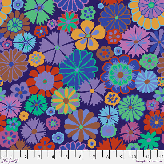 Folk Flower Purple Kaffe Fassett Collective August 2024 PWGP204 PURPLE 100% Quilters Cotton Fabric Fetish