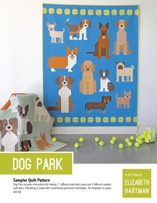 Dog Park Quilt Pattern - Elizabeth Hartman - 4 Sizes