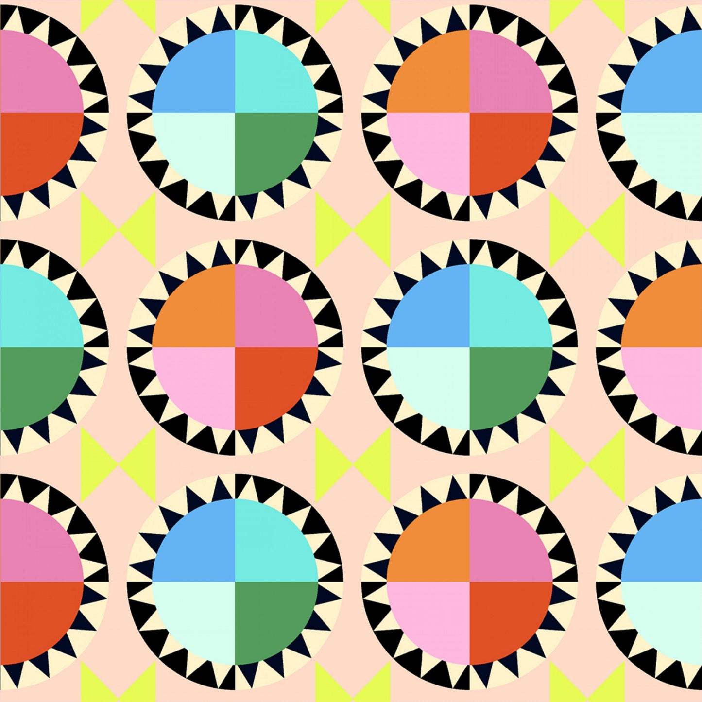 Rainbow Cake Blush Kaleidoscope Annabel Wrigley Windham Fabrics Quilters Cotton Fabric Fetish