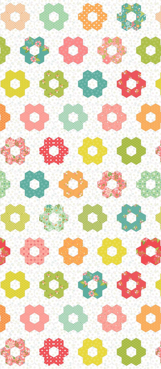Strawberry Lemonade Hexie 24"x60" Cheater PANEL Sherri & Chelsi Moda Fabric Fetish
