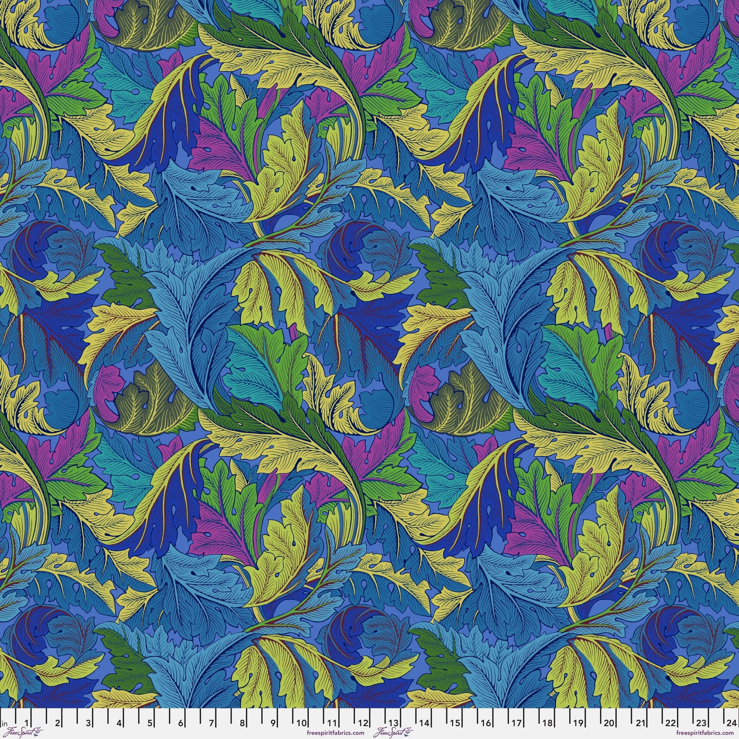 Acanthus Cobalt PWKW006.COBALT Kaffe x Morris and Co. The Original Morris & Co Freespirit Fabrics Fabric Fetish