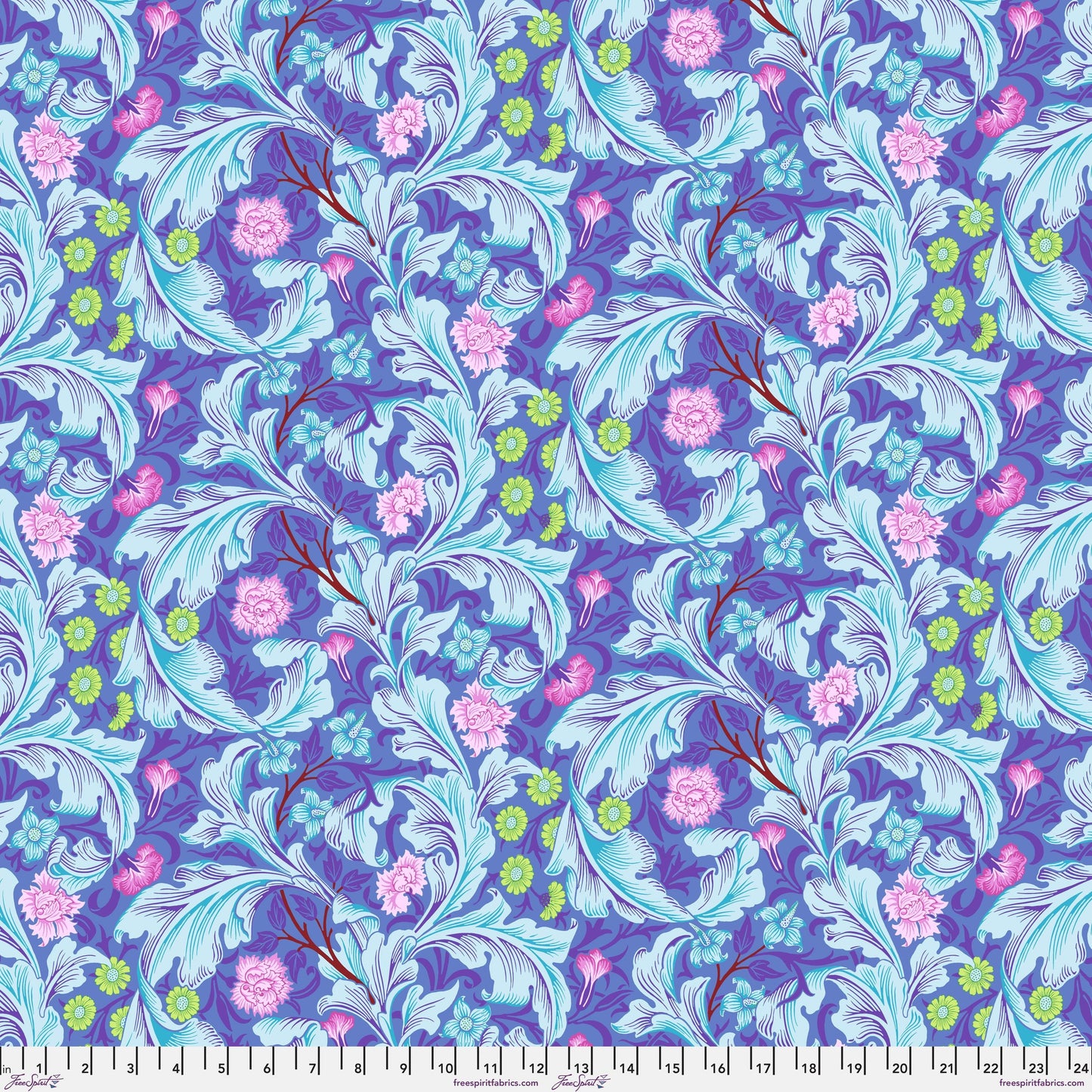 Leicester Cobalt PWKW011.COBALT Kaffe x Morris and Co. The Original Morris & Co Freespirit Fabrics Fabric Fetish