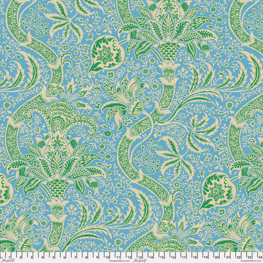 Indian Aqua PWKW005.AQUA Kaffe Fassett x Morris and Co. The Original Morris & Co Freespirit Fabrics Fabric Fetish