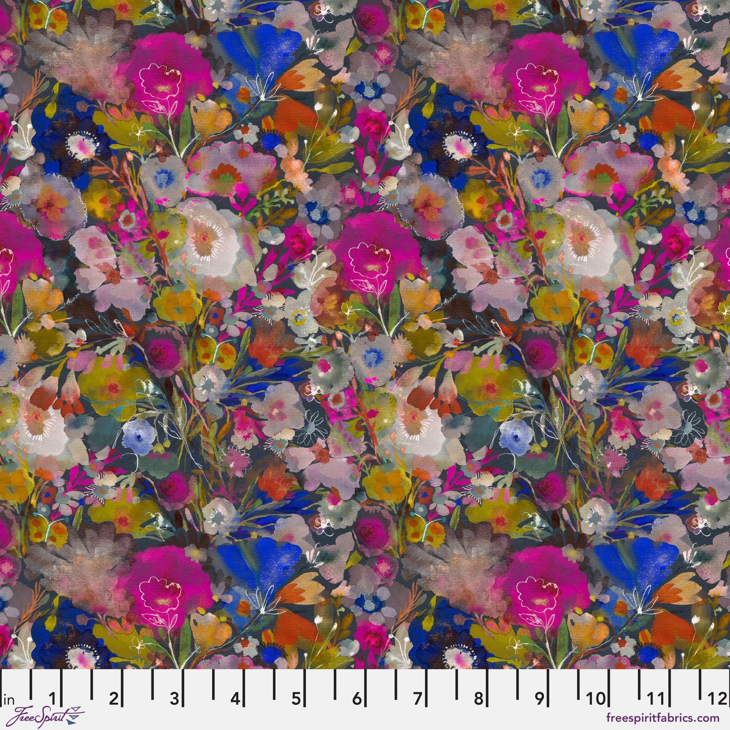 Delphiniums Multi Sweet Somethings Carolyn Gavin Freespirit Fabric Fabric Fetish