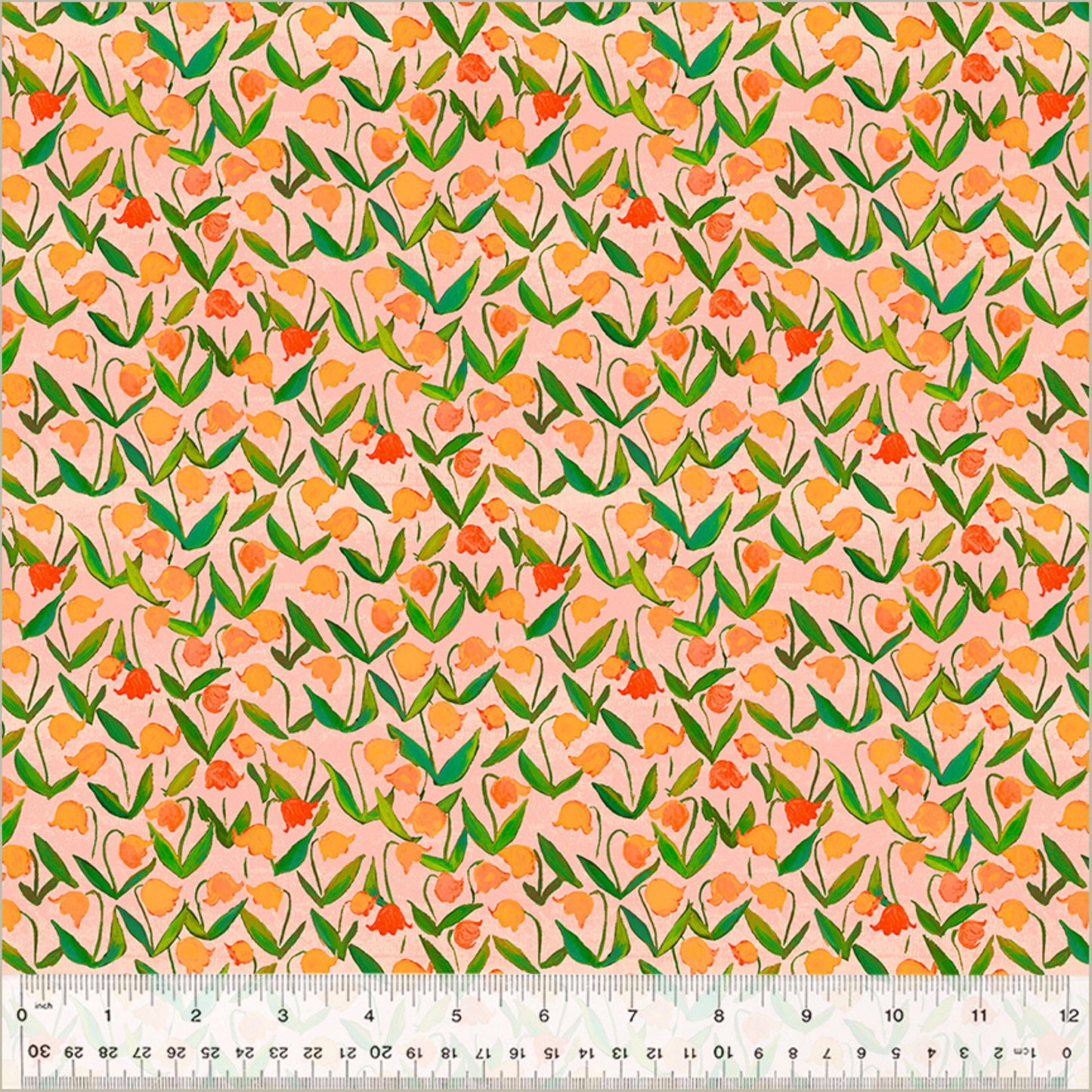 Flowerbed Salmon Heather Ross By Hand Windham Fabrics Quilters Cotton Fabric Fetish