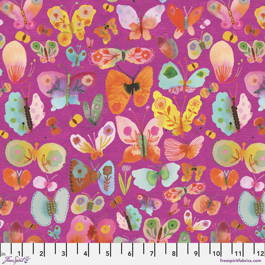 LG Butterflies Delight Magenta Sweet Somethings Carolyn Gavin for Conservatory Craft Freespirit Fabric Fabric Fetish