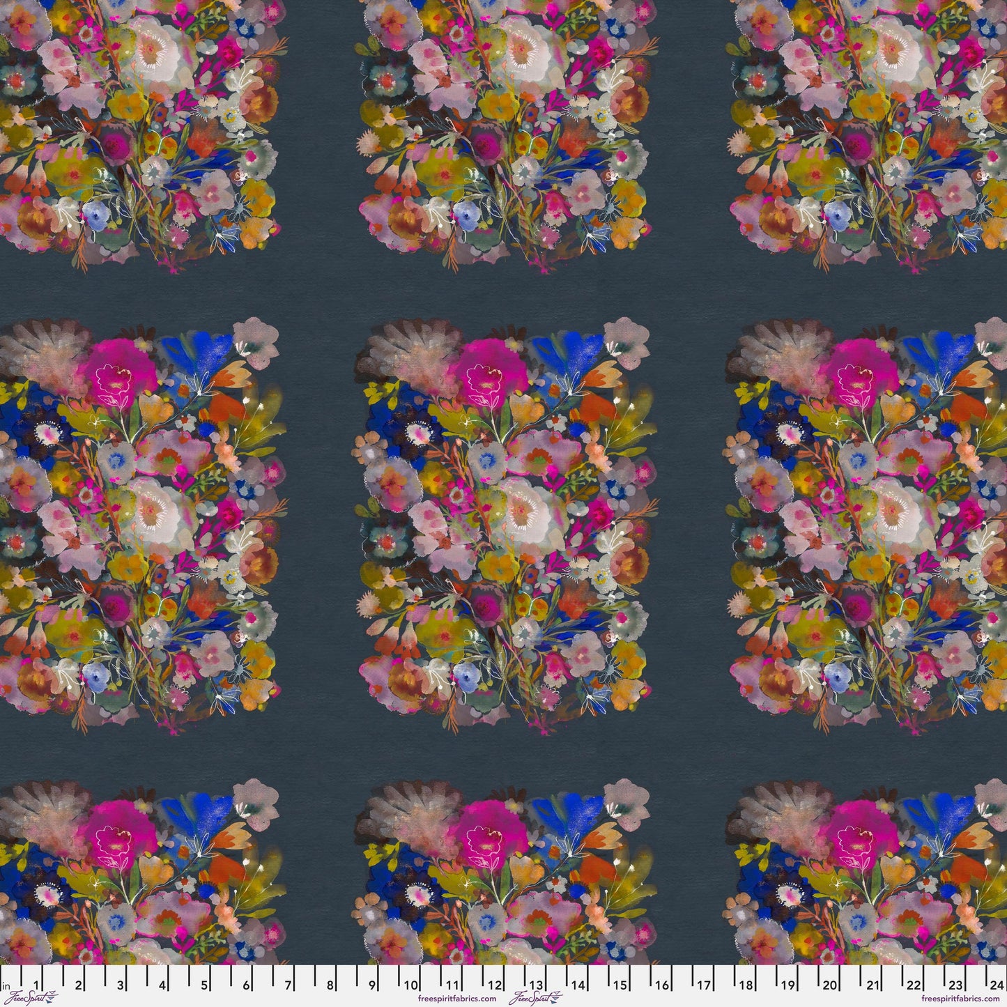 Delphiniums PANEL 11"x44" Sweet Somethings Carolyn Gavin Conservatory Craft Freespirit Fabric Fabric Fetish
