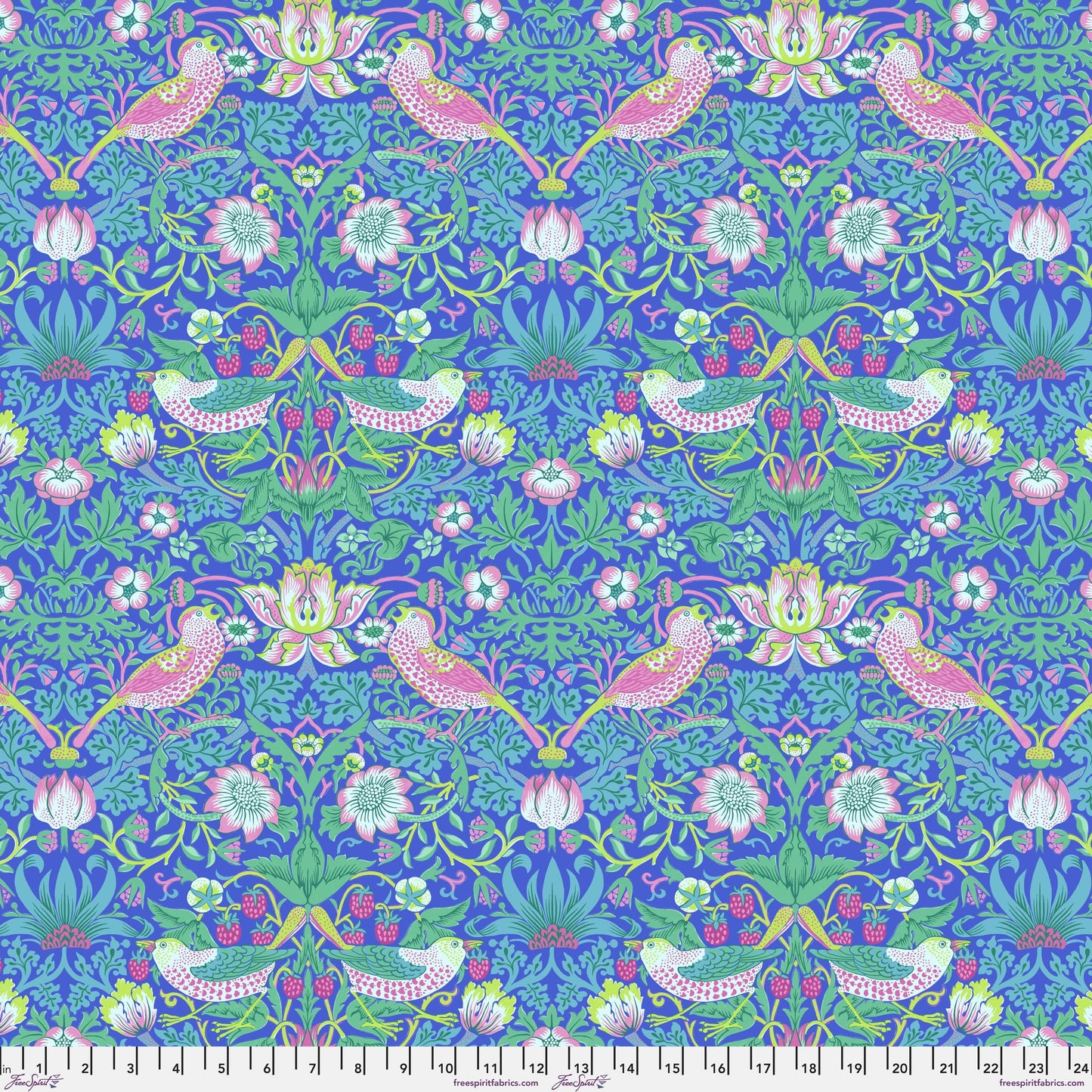 Strawberry Thief Blue PWKW013.BLUE Kaffe Fassett x Morris and Co. The Original Morris & Co Freespirit Fabrics Fabric Fetish