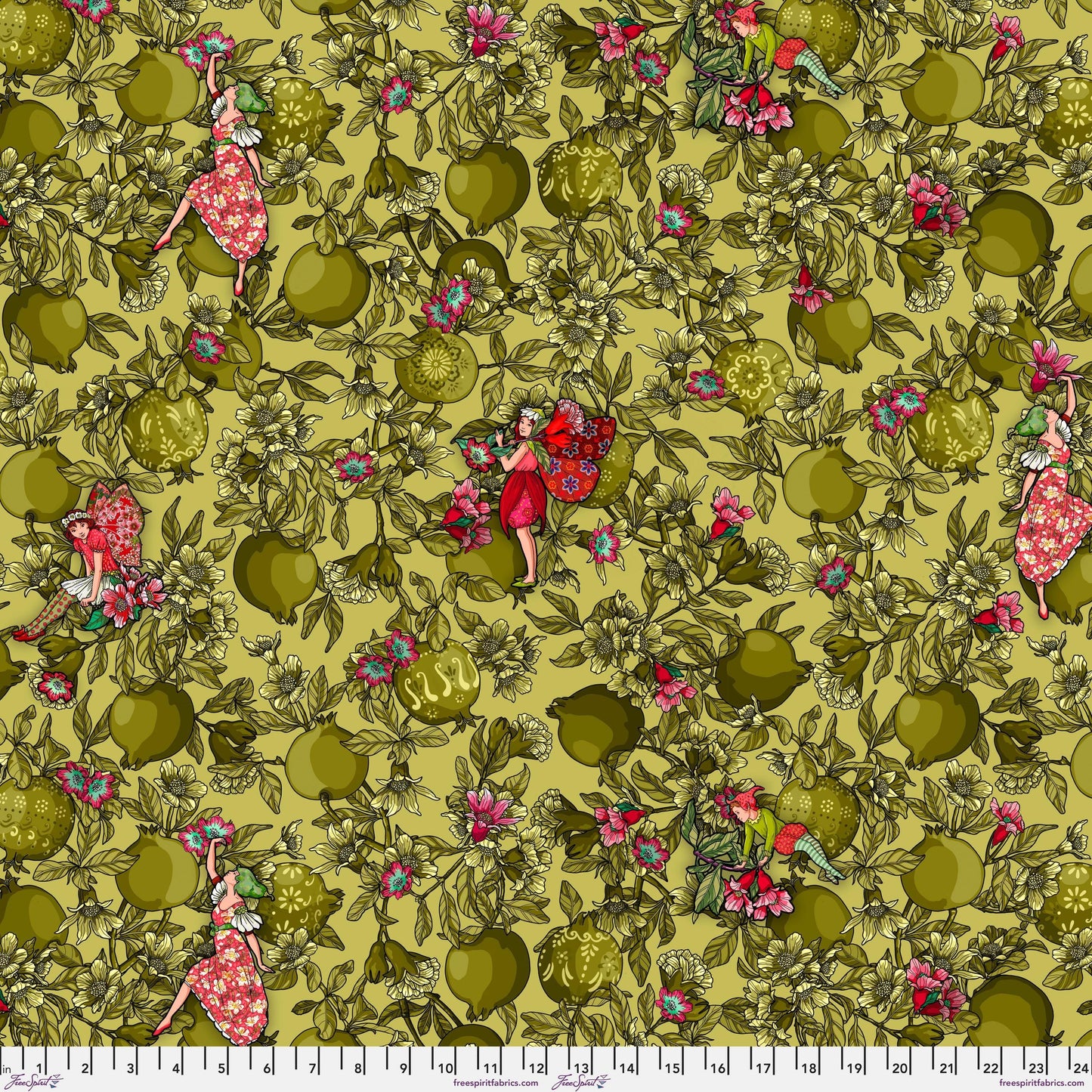 Garden Secrets Green Language of Flowers Odile Bailloeul Fabric Fetish