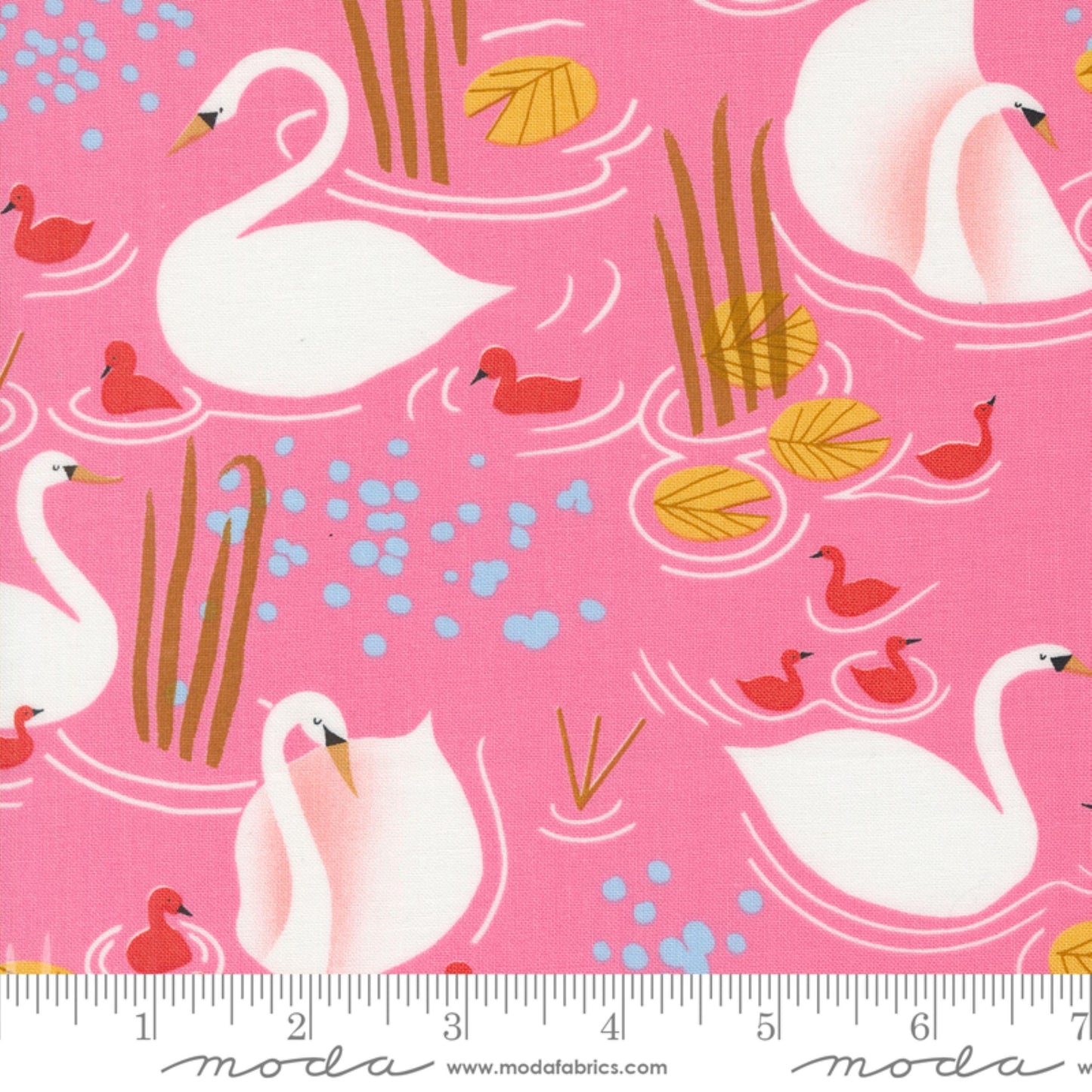 Little Swans Pink Love Letter Lizzy House Moda Fabric Fetish