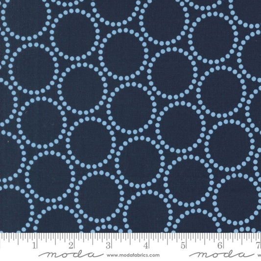 Pearl Dots Peacoat Love Letter Lizzy House Moda Fabric Fetish