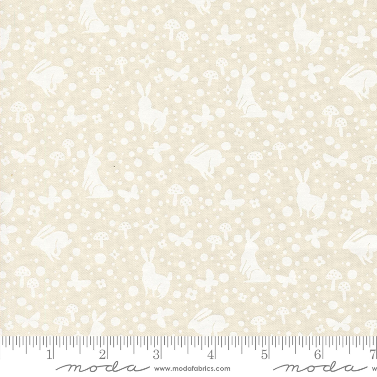 Wonder Dot Eggshell White Love Letter Lizzy House Moda Fabric Fetish