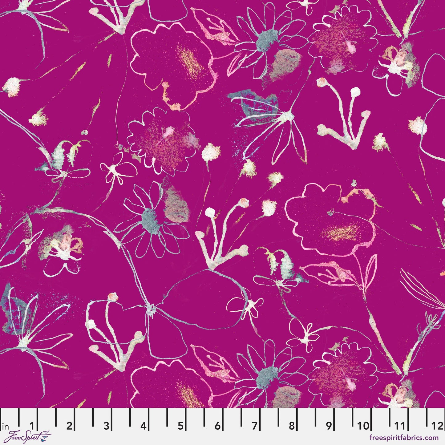 In Flight Magenta Sweet Somethings Carolyn Gavin for Conservatory Craft Freespirit Fabric Fabric Fetish