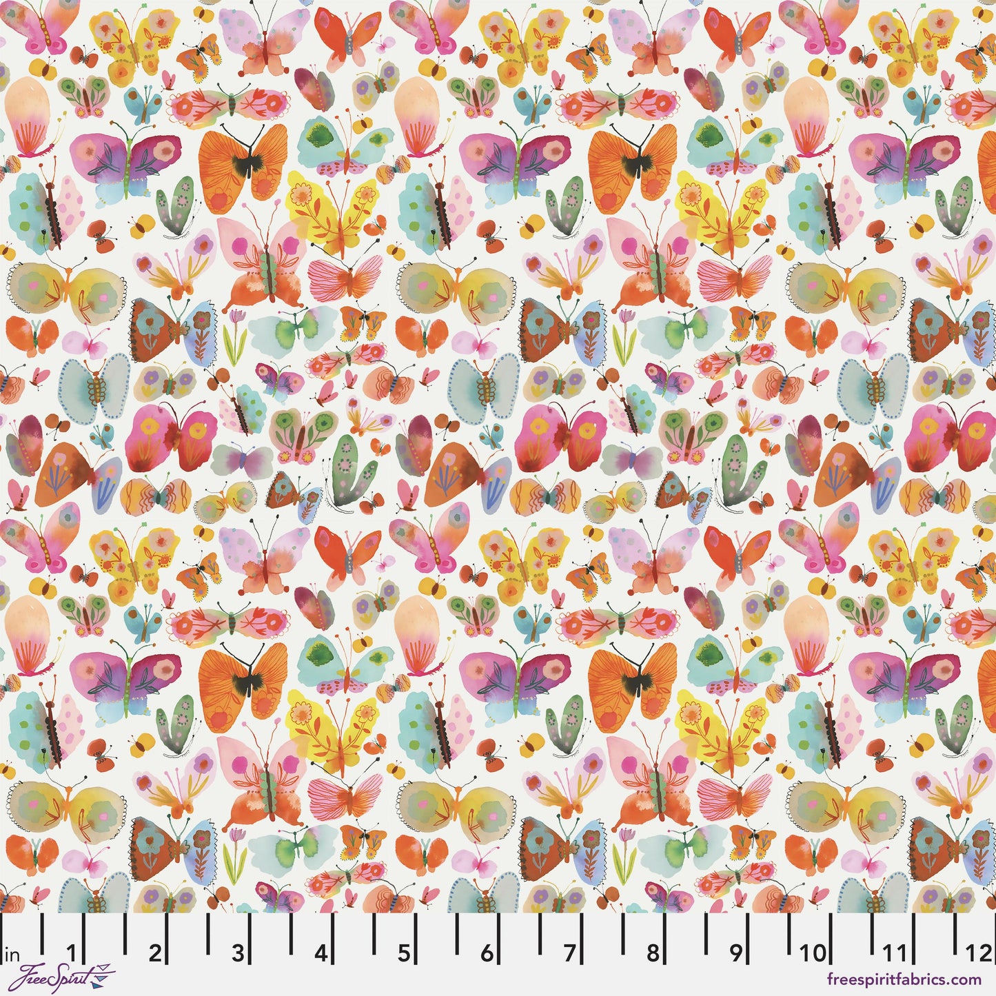 Butterflies Delight White Sweet Somethings Carolyn Gavin for Conservatory Craft Freespirit Fabric Fabric Fetish
