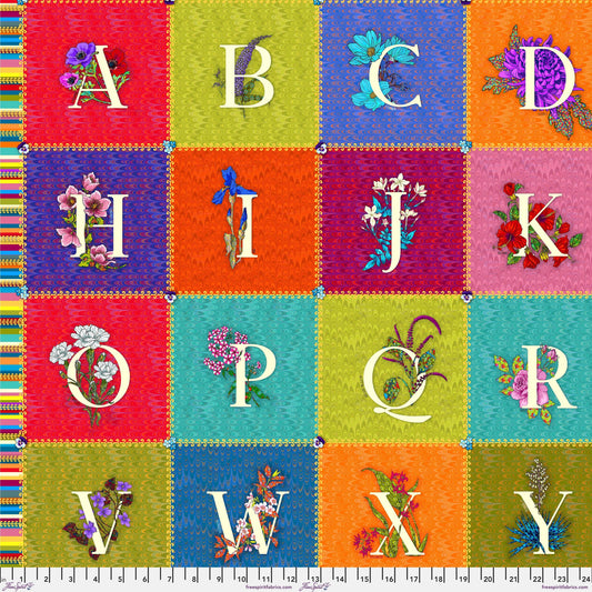 Alphabet Panel 34"x44" Language of Flowers Odile Bailloeul Fabric Fetish