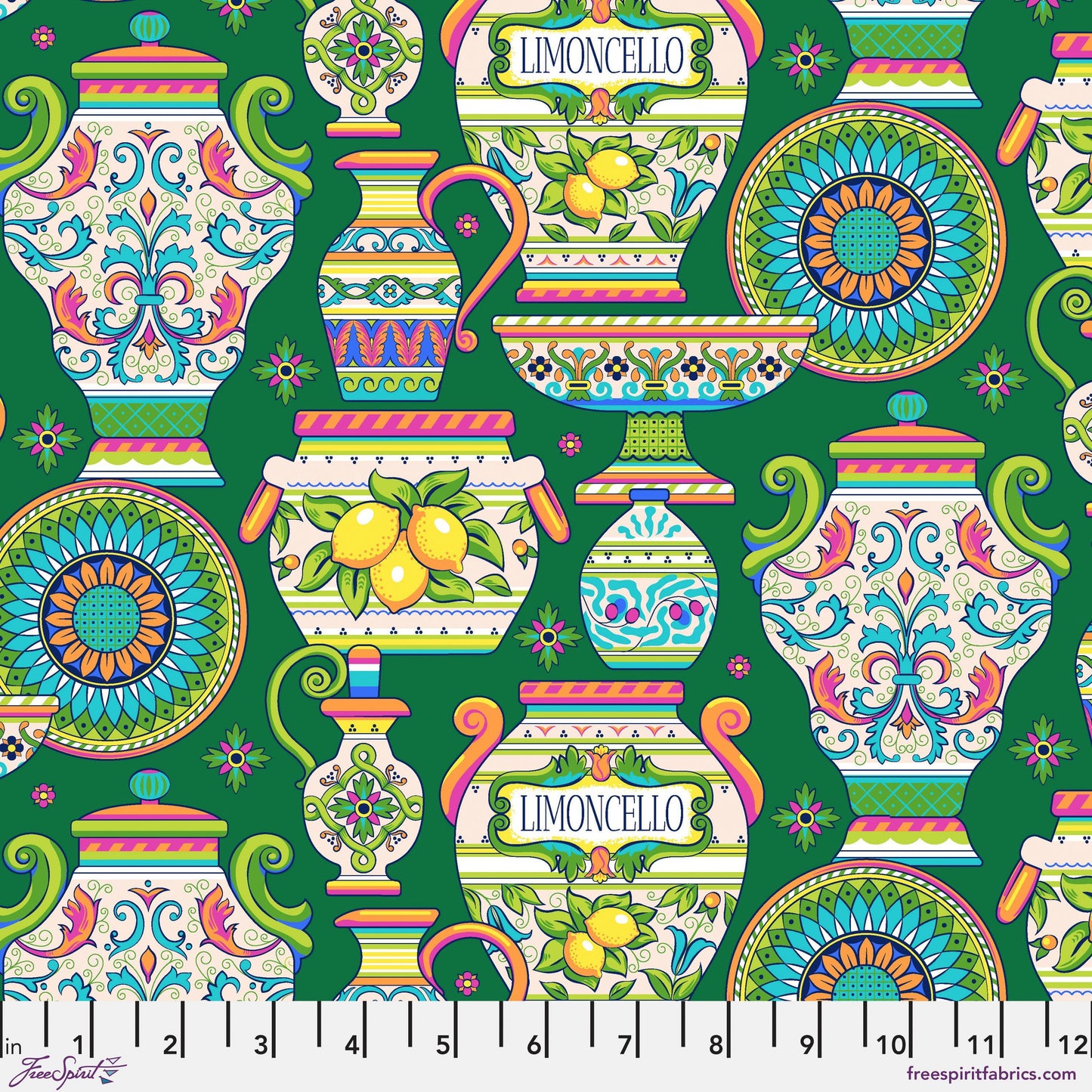 LG Majolica Green La Dolce Vita Stacy Peterson Freespirit Fabrics Fabric Fetish