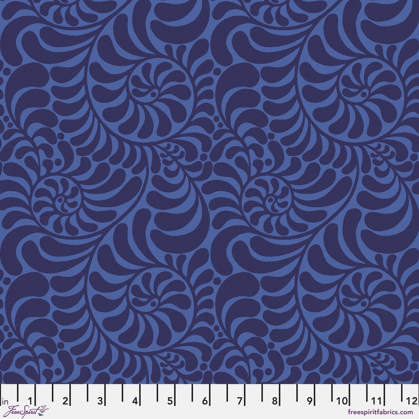 Curlique Indigo Flower Dance Jane Sassaman Freespirit Fabrics Fabric Fetish