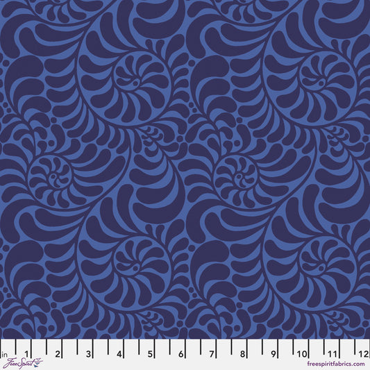 Curlique Indigo Flower Dance Jane Sassaman Freespirit Fabrics Fabric Fetish