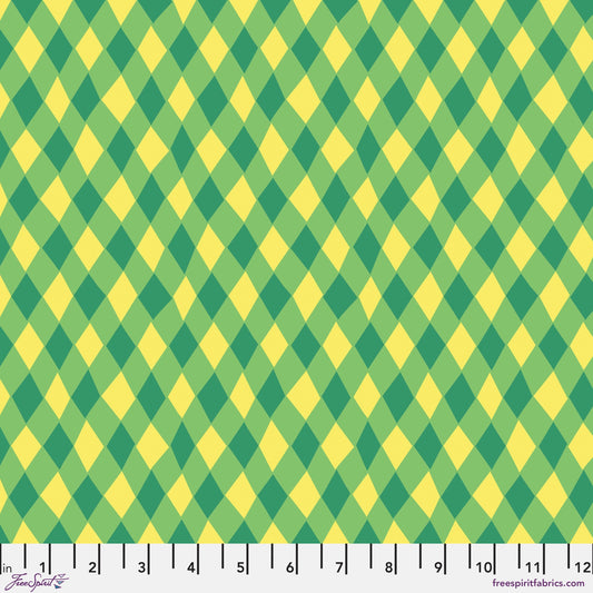 Diamonds Green Flower Dance Jane Sassaman Freespirit Fabrics Fabric Fetish