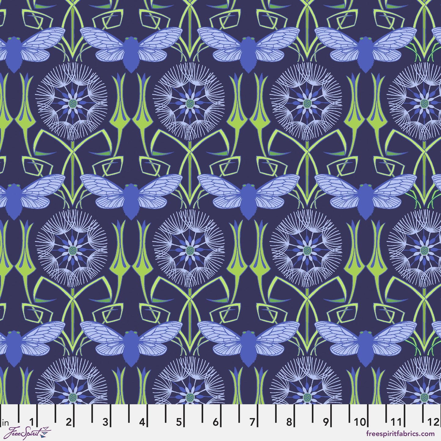 Goats Beard Blue Flower Dance Jane Sassaman Freespirit Fabrics Fabric Fetish