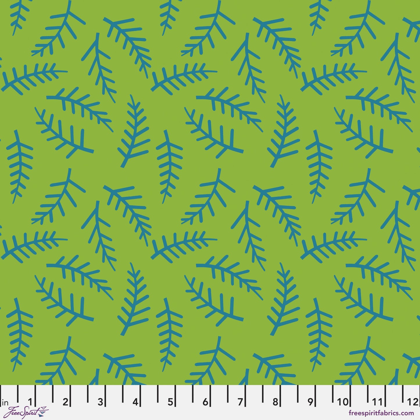 Twigs Green Flower Dance Jane Sassaman Freespirit Fabrics Fabric Fetish