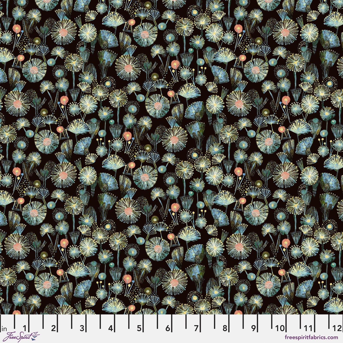Scintille Black L'Heure Bleue Este MacLeod Freespirit Fabrics Fabric Fetish