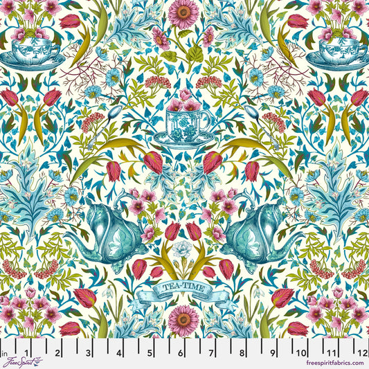 Tea Time Cream Language of Flowers Odile Bailloeul Fabric Fetish