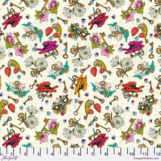 Keys to Secrets Cream Language of Flowers Odile Bailloeul Fabric Fetish