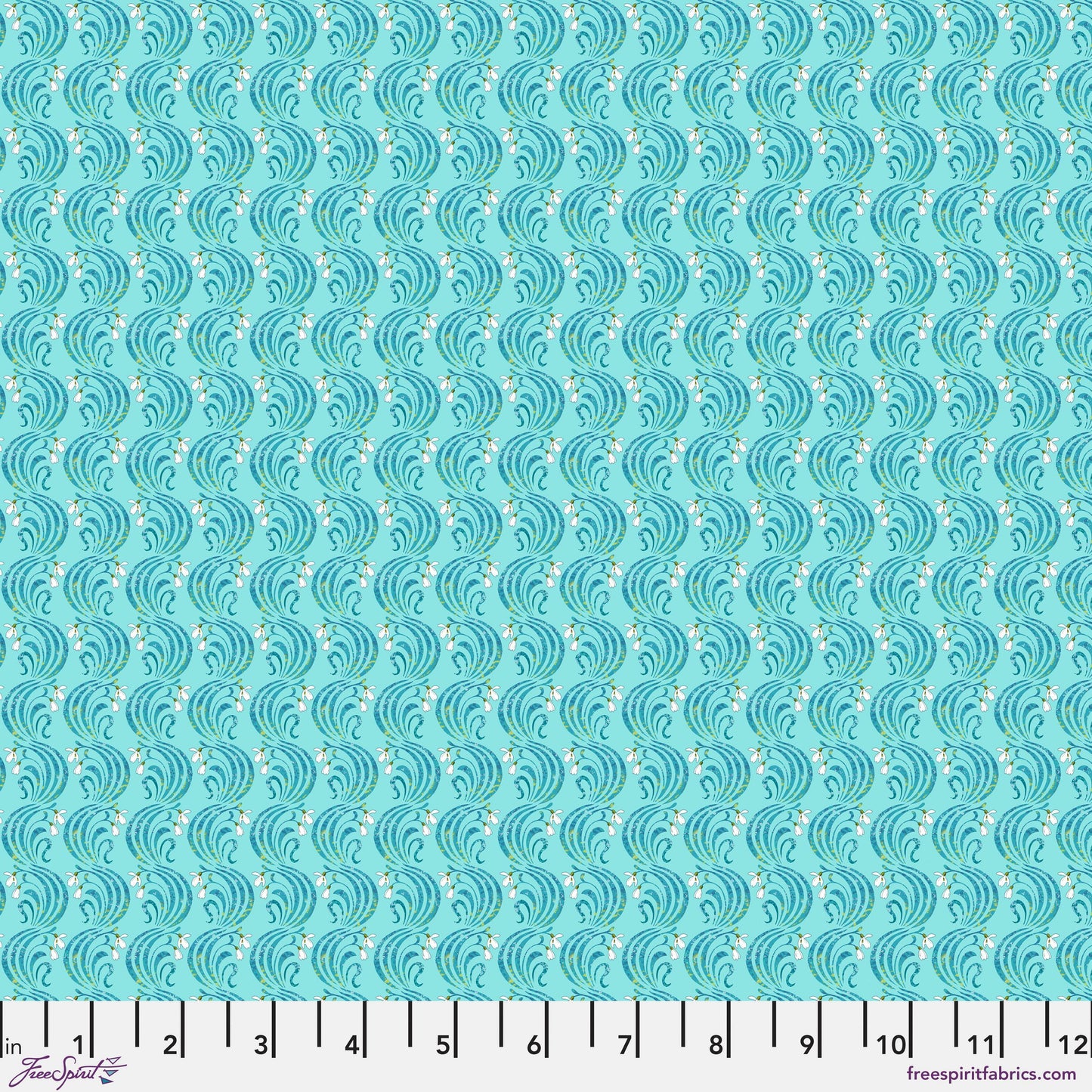 January Turquoise Language of Flowers Odile Bailloeul Fabric Fetish