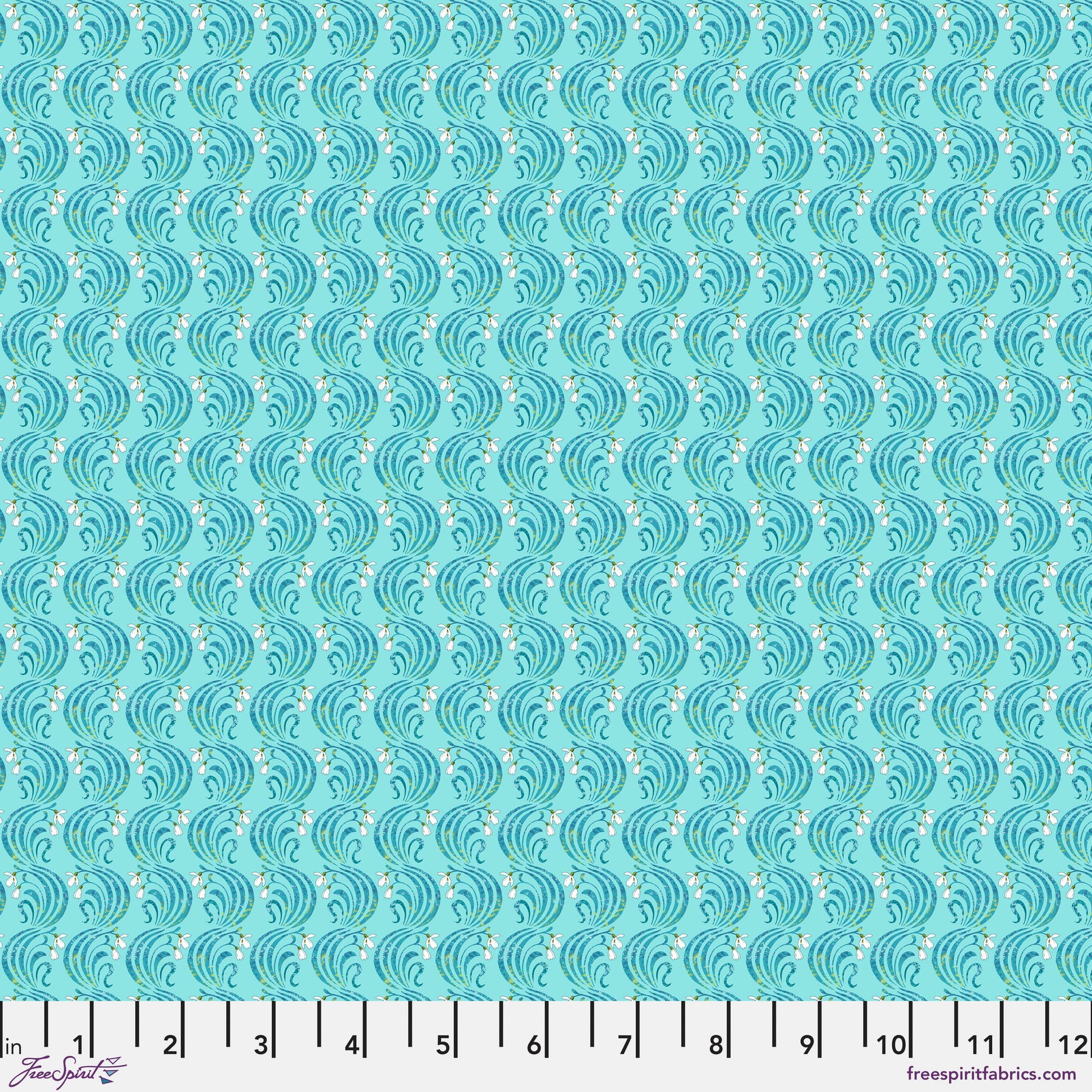 January Turquoise Language of Flowers Odile Bailloeul Fabric Fetish