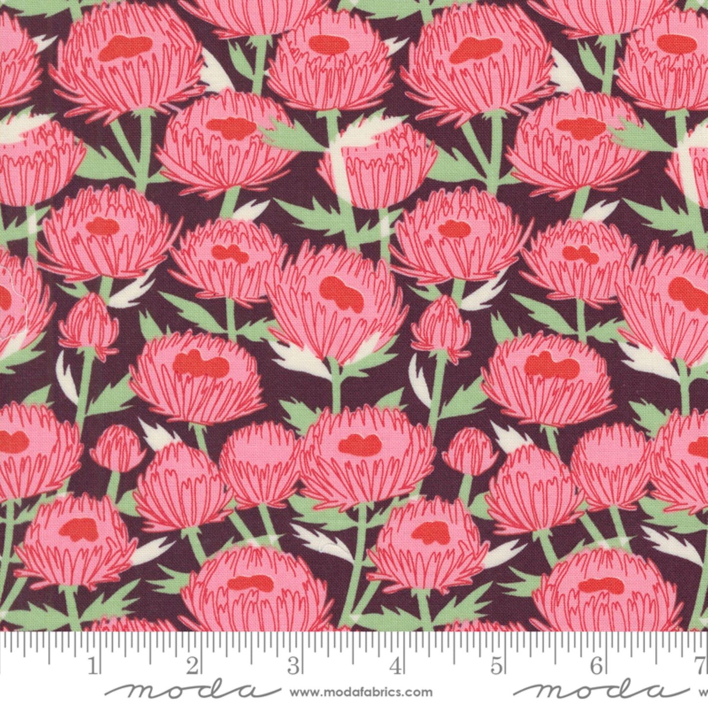 November Flowers Merlot Love Letter Lizzy House Moda Fabric Fetish