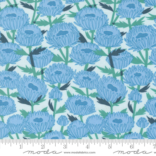 November Flowers Lightest Blue Love Letter Lizzy House Moda Fabric Fetish